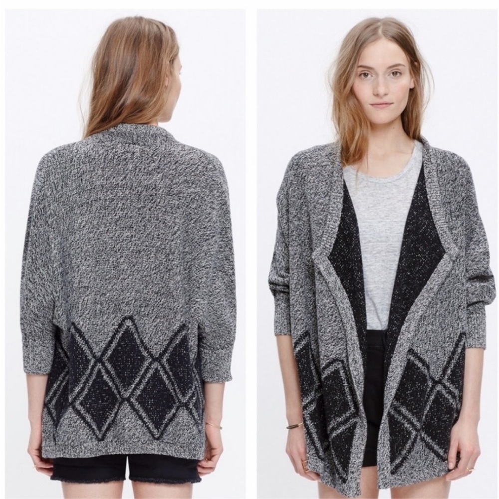 MADEWELL All Angels Open Front Diamond Cardigan M/L medium large